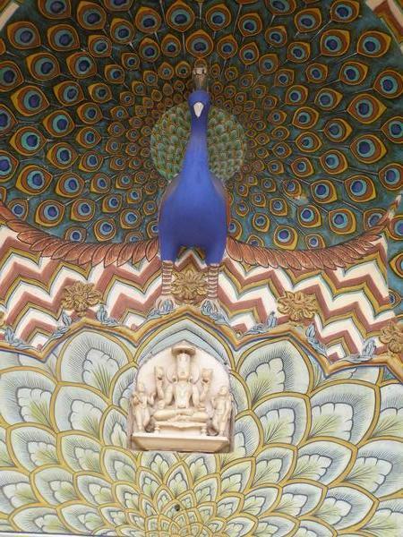 Peacock door detail