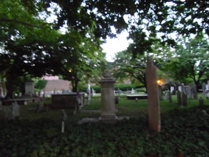 the grave yard in a scene from the 6th sense, woooo spooky