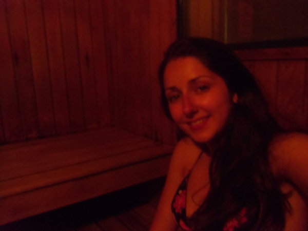 me in the free sauna