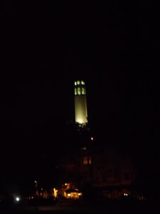coit tower at night