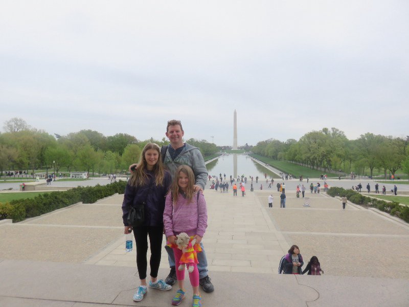 Looking back over reflecting pool from Lincoln memorial