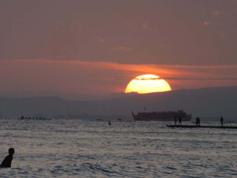Sunset on Waikiki beach