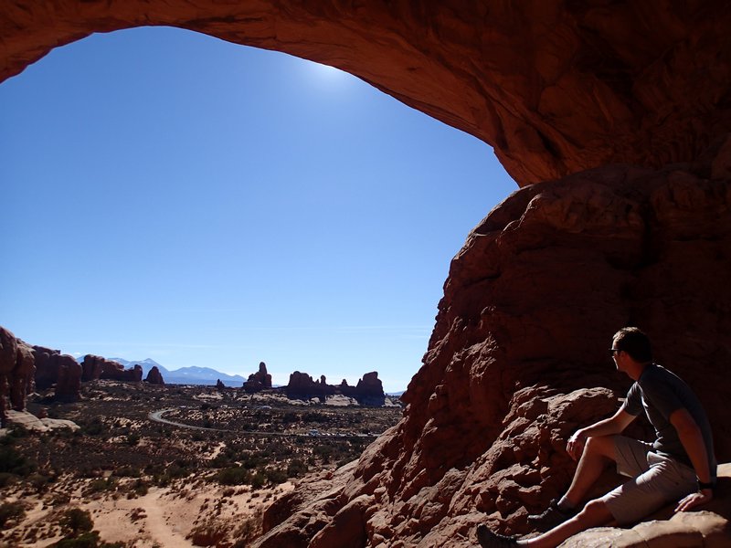 Looking out from Double Arch