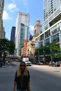 Jade outside the Chicago Theatre
