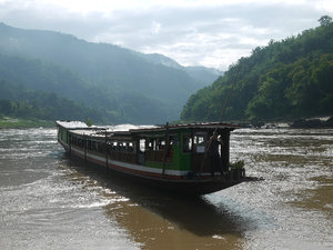 Our long tail boat on the Mekong