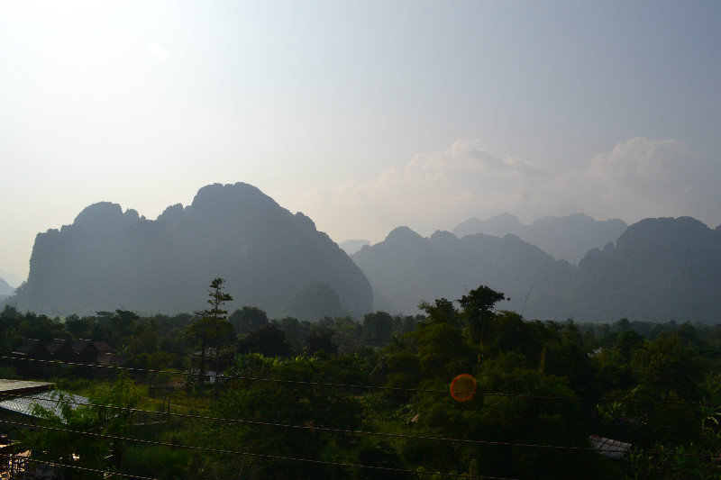 The view from our room in Vang Vieng