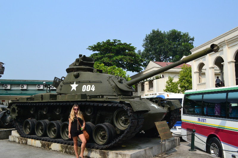 Jade with an American tank