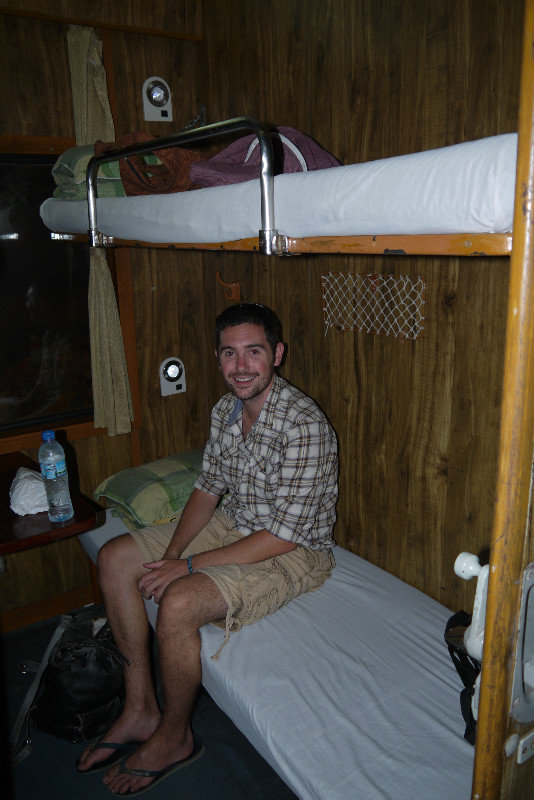 Our little train compartment from Hanoi to Hue