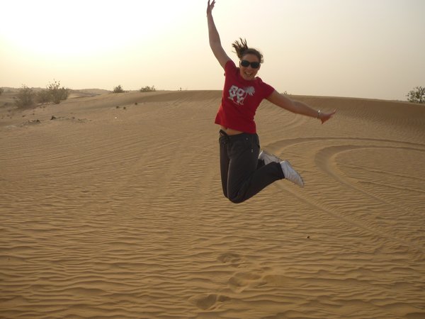 Jumping for joy in the desert