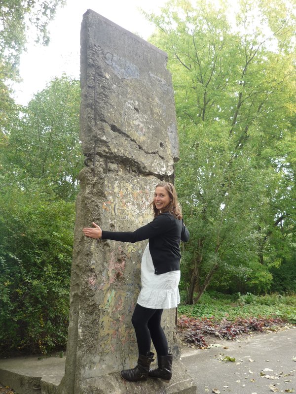 Getting up close to part of the Berlin Wall