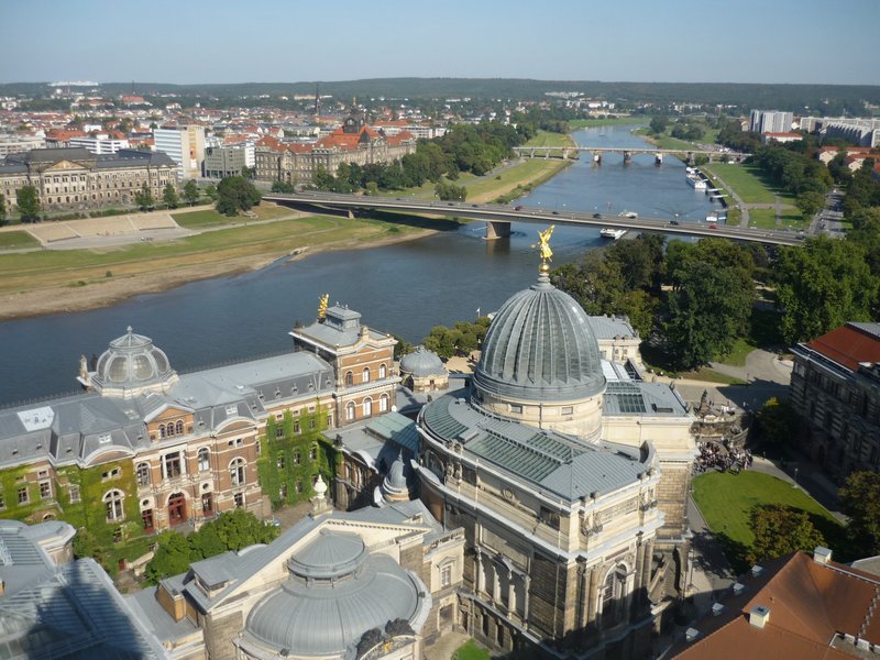 View to the right of the Elbe from the cupola of the Frauenkirche