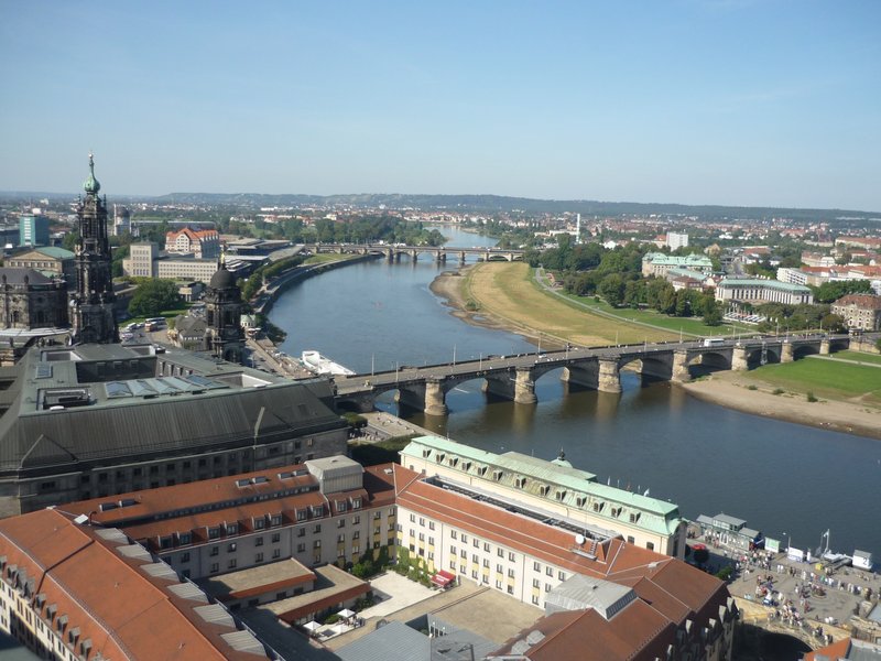 View to the left of the Elbe from the Frauenkirche cupola