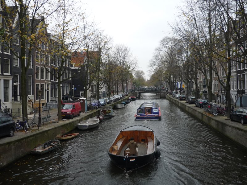 Cruising the canals in Amsterdam