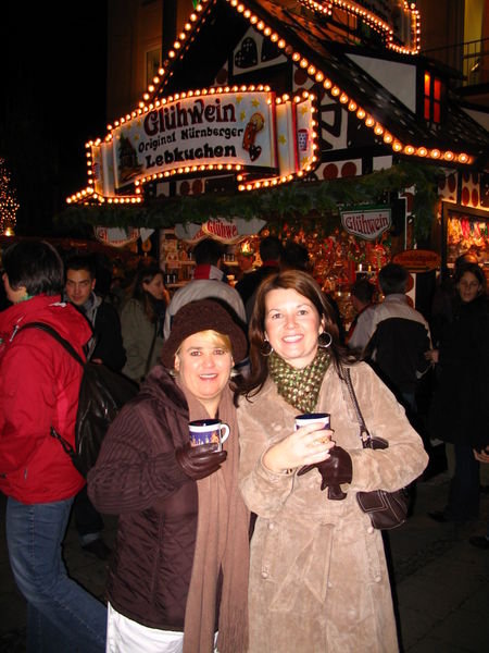 Rachel & Vicki enjoying a Mulled wine in Munich