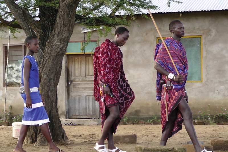 Two Males And One Female Masai