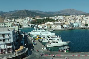 The Port In Crete From The Ship