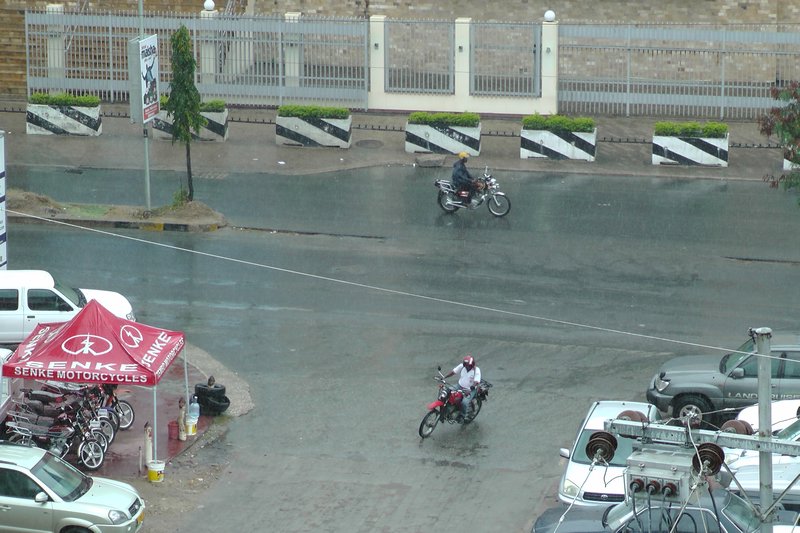 Motorbikes In The Rain