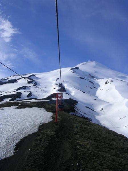 Ski lift on Volcano Villarrica
