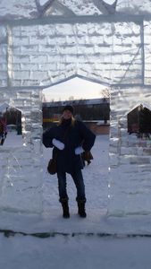 Me with an ice sculpture. 