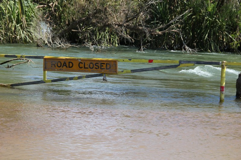 The Ivanhoe Crossing - too much water to cross at the moment