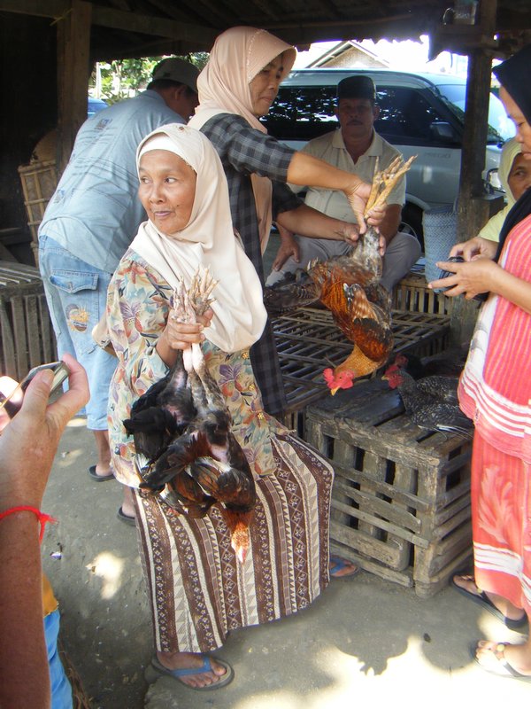 Locals selling fresh chicken