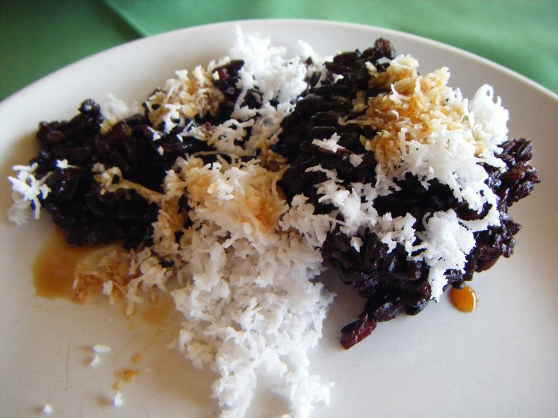 black rice with honey and coconut....... mmmm