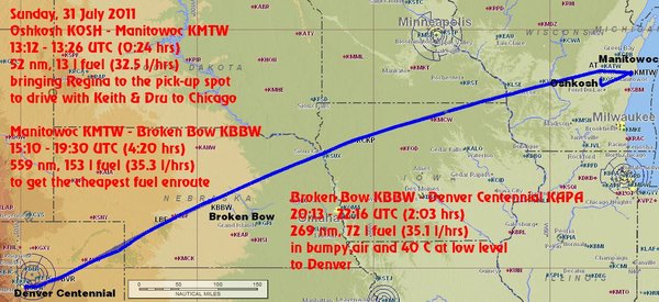 track of Denver flight