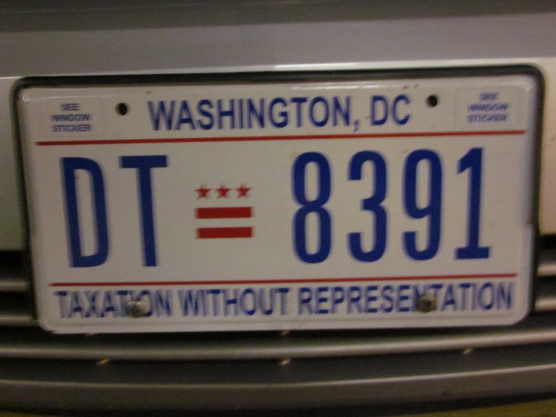 The DC license plate