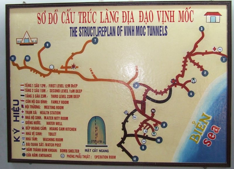 Map of Vinh Moc Tunnels
