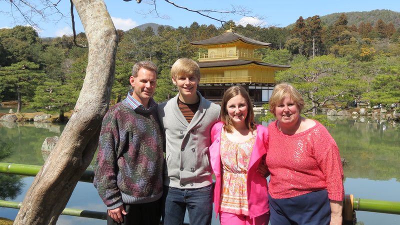 Family photo at the Golden Pavilion