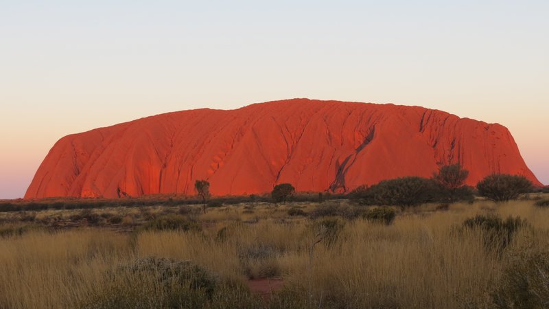 Sunset view of Ayers Rock