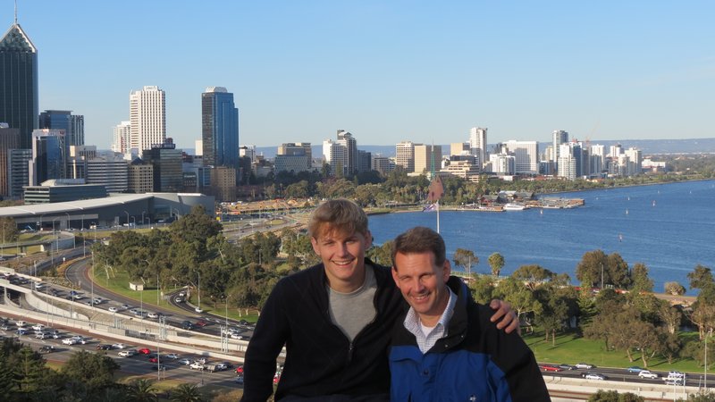 Michael and I with a View of Perth from Kings Park