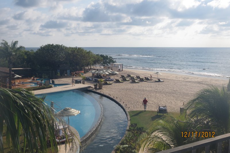 View of the Pool and Beach area from our Hotel, JW Marriott