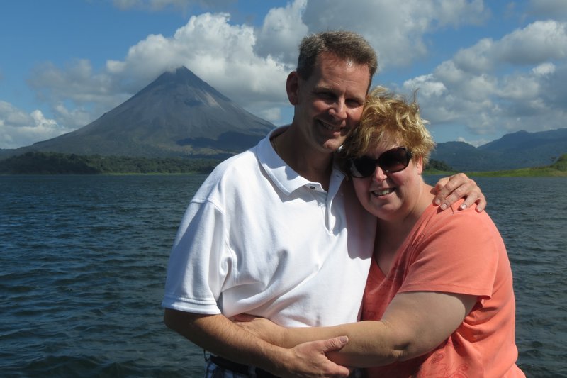 Cindy and I with the Arenal Volcano in the background