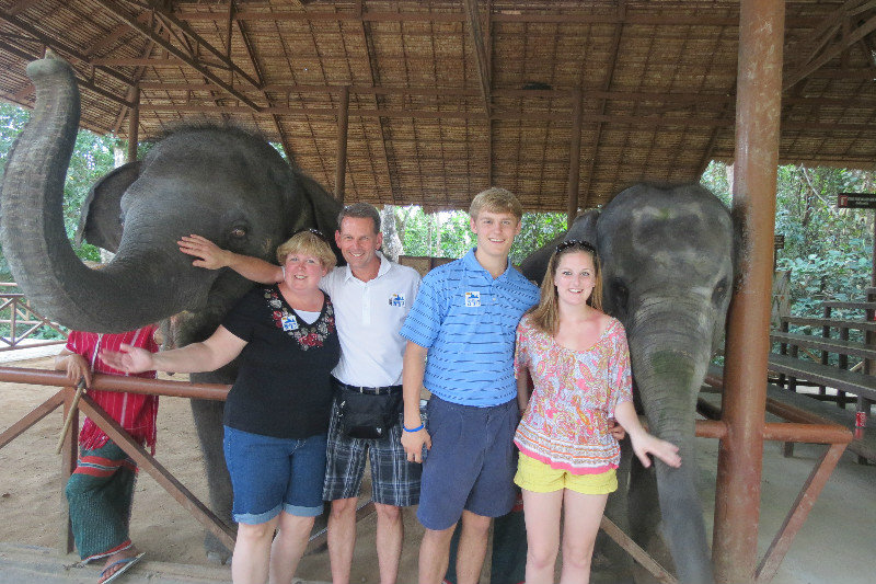 Family Photo at the Elephant Safari 