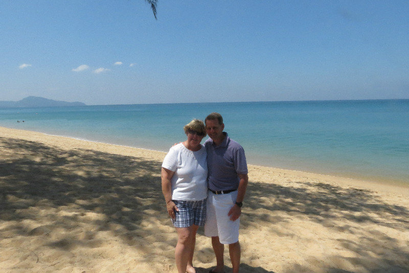 Cindy and I on the beach in front of our hotel