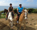 Cindy and Jennifer during horseback riding - St. Maarten