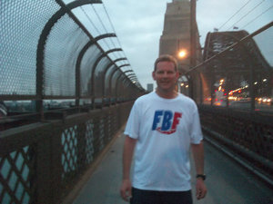 Todd running on the Sydney Harbor Bridge