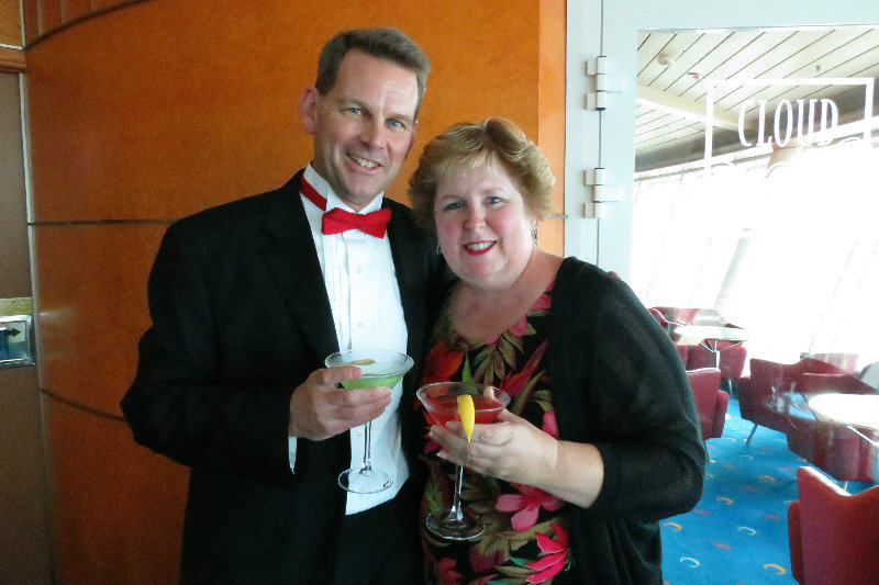 Cindy and I having a Martini in the High Notes Lounge
