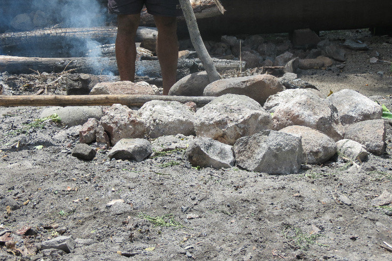 Rocks used for fire walking ceremony at the Westin Resort