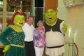 Cindy and Todd posing with Shrek and Fiona