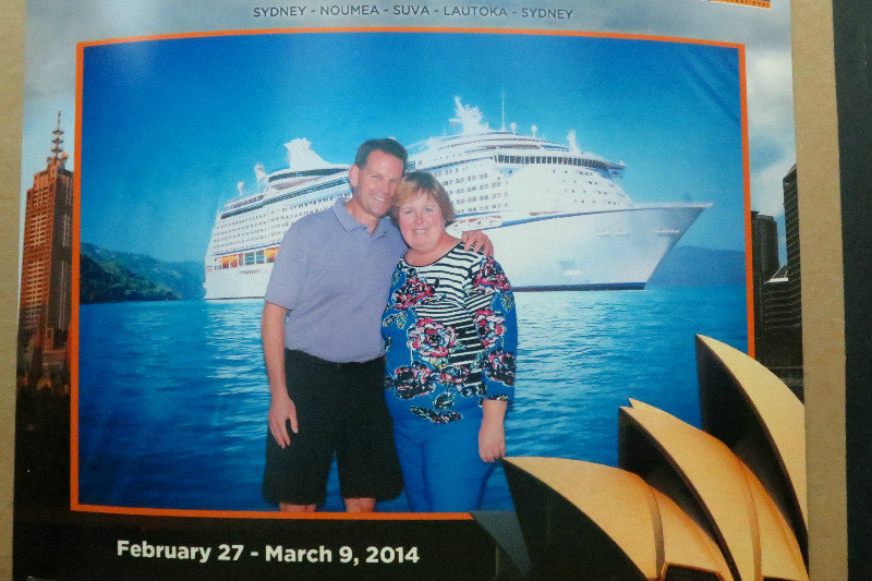 Cindy and I when we first boarded the ship