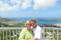 Cindy and I with the St. Thomas waters in the background