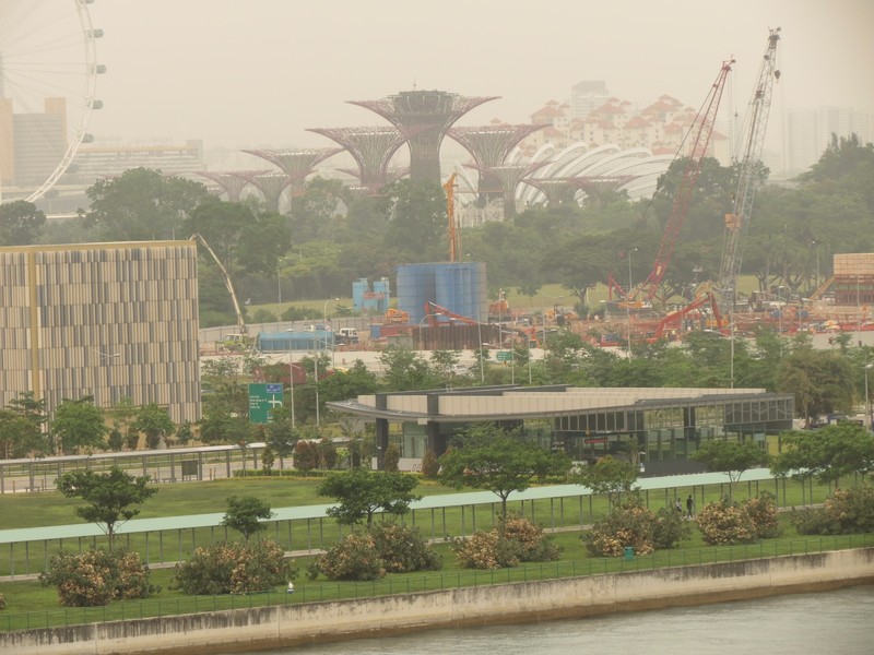 View of the Garden by the Bay from our cruise ship