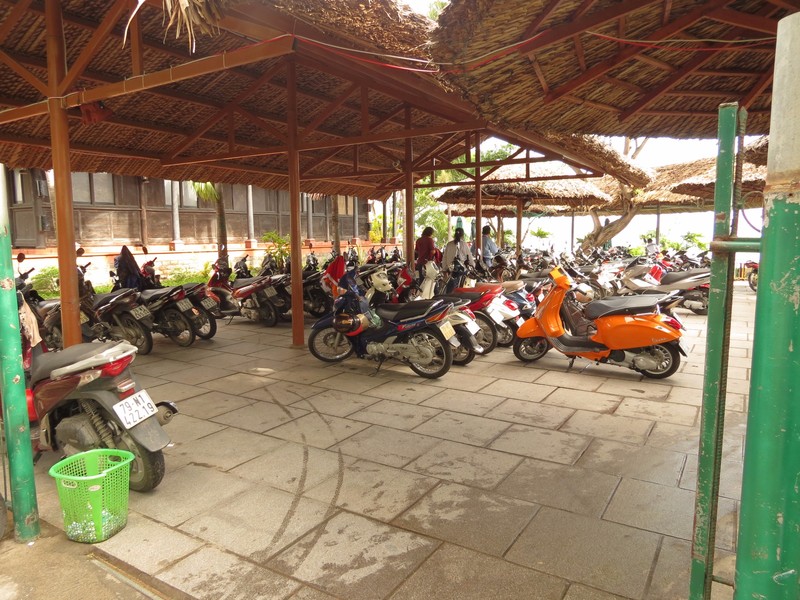 Motor bikes are the main form of transportation in this part of Vietnam