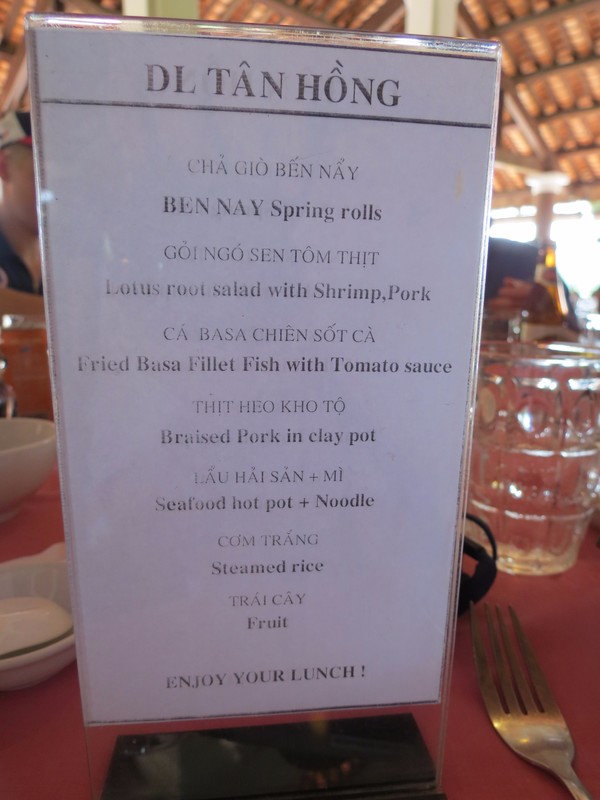 Menu of our lunch