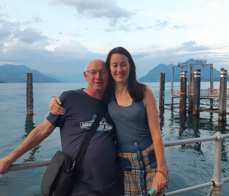 Carla with dad in Stressa on Lake Maj i
