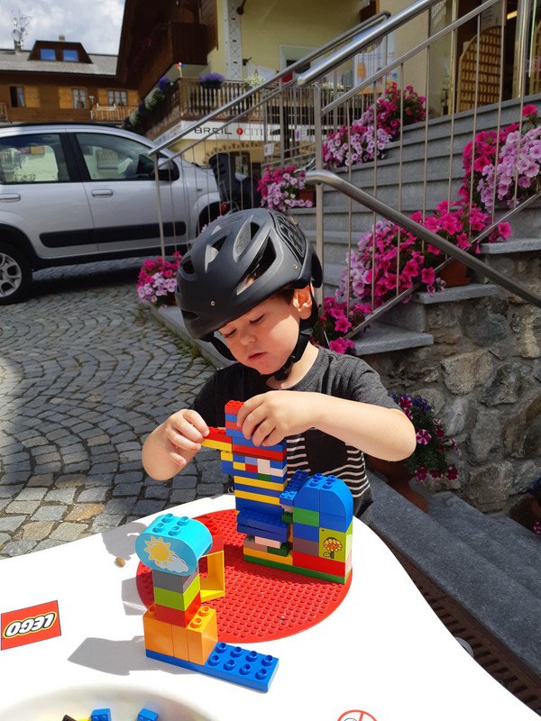 Toys outside on the street in Livignio makes for happy kids