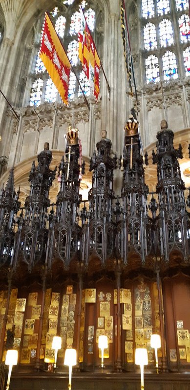 Looking up to the choir stalls