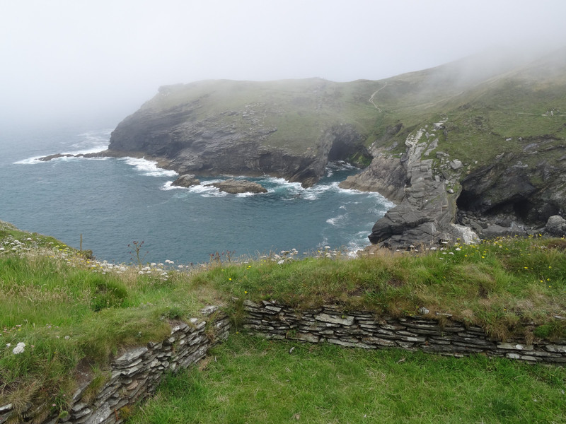 Looking over Cornwall coastline from Tintagel castle